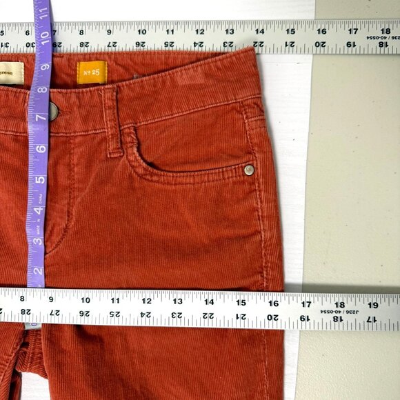 Pilcro & The Letterpress Pant Womens Sz 25 Rust Red Corduroy Fit/Stet Low Skinny - Picture 5 of 12